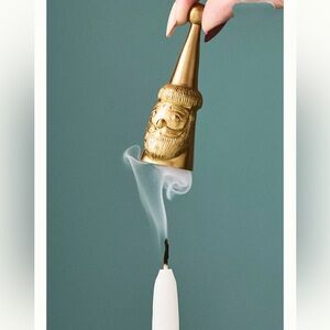 Anthropologie Gold Santa Candle Snuffer